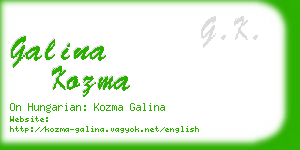 galina kozma business card